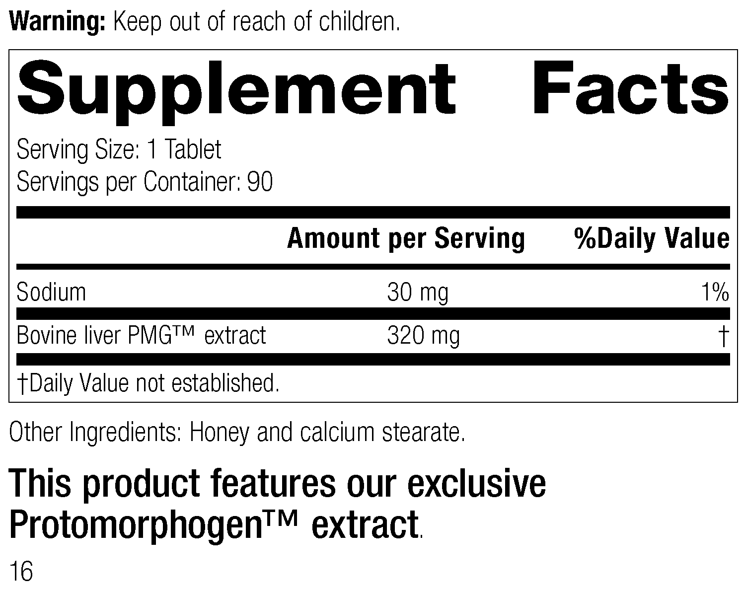 Heptrophin PMG 4775 - Rev 15 Supplement Facts