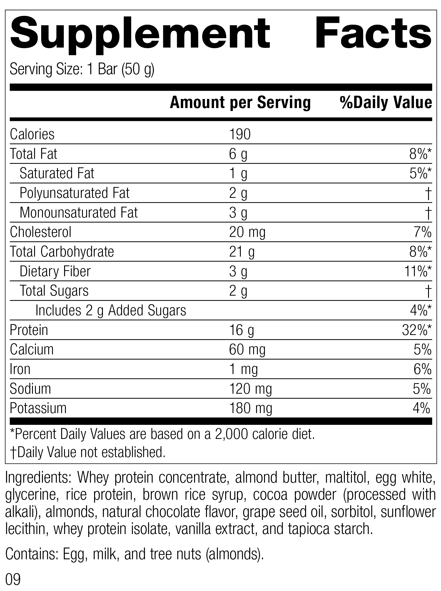 StandardBar®-Cocoa Crisp, Rev 06 Supplement Facts